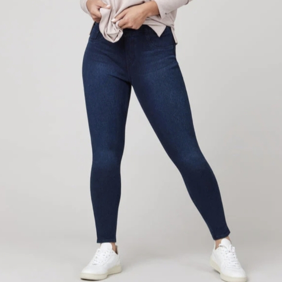 SPANX Jean-ish Ankle Leggings Pull-On Hidden Core Shaping Stretch Jeans - Sz XLP - Picture 1 of 16